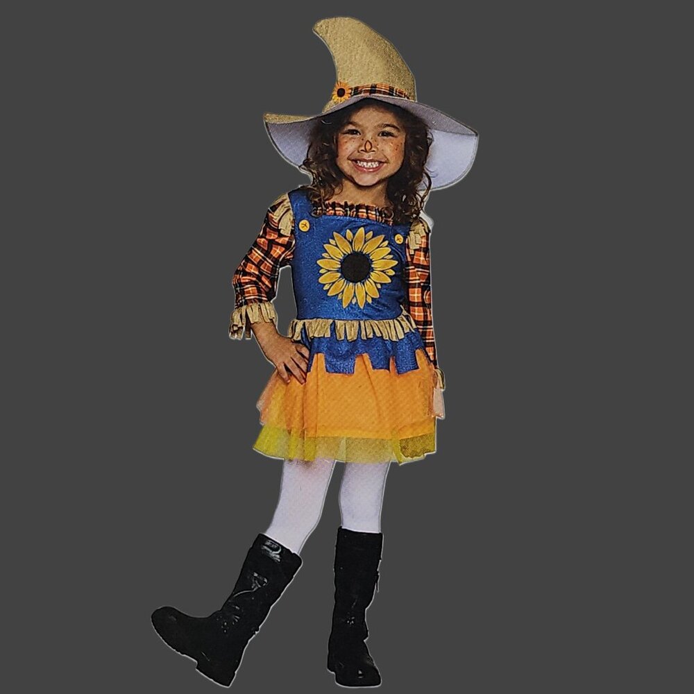 Scarecrow Sunflower Dress and Hat Toddler  Costume ,  NWT